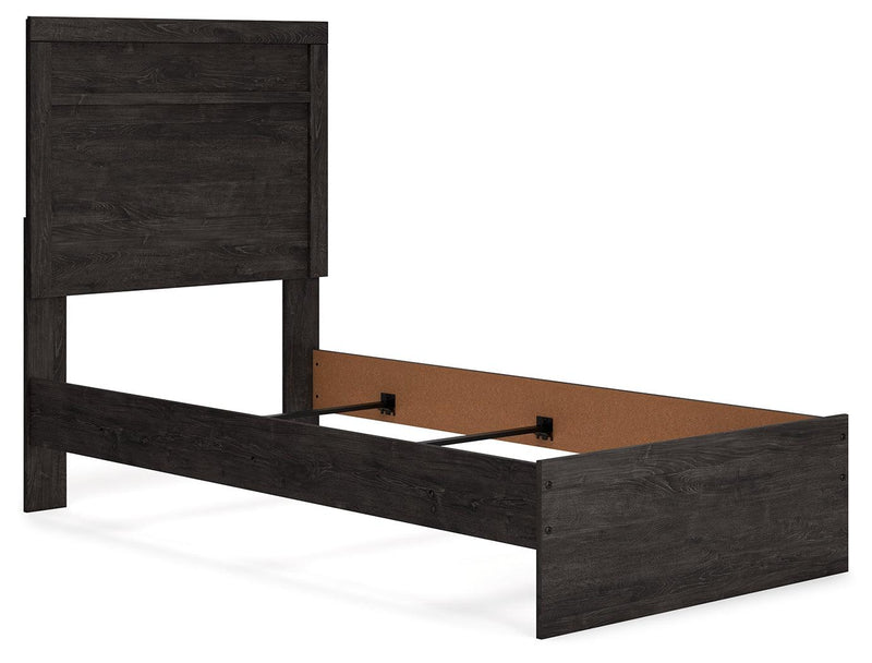 Belachime Black Twin Panel Bed - Ella Furniture