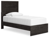 Belachime Black Twin Panel Bed - Ella Furniture