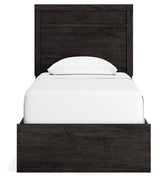 Belachime Black Twin Panel Bed - Ella Furniture