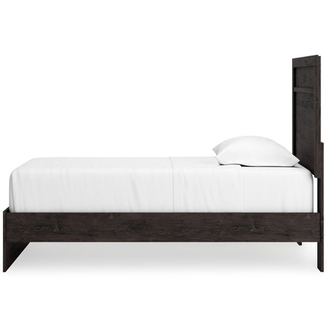 Belachime Black Twin Panel Bed - Ella Furniture