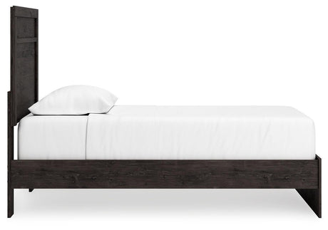 Belachime Black Twin Panel Bed - Ella Furniture