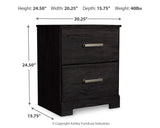 Belachime Charcoal Panel Bedroom Set dimension view