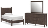 Pamytta Brown Panel Bedroom Set Twin 3: Bed, Dresser, Mirror from Ella Furniture