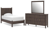 Pamytta Brown Platform Bedroom Set Twin 3: Bed, Dresser, Mirror from Ella Furniture