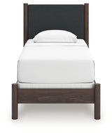 Pamytta Brown Twin Upholstered Panel Bed