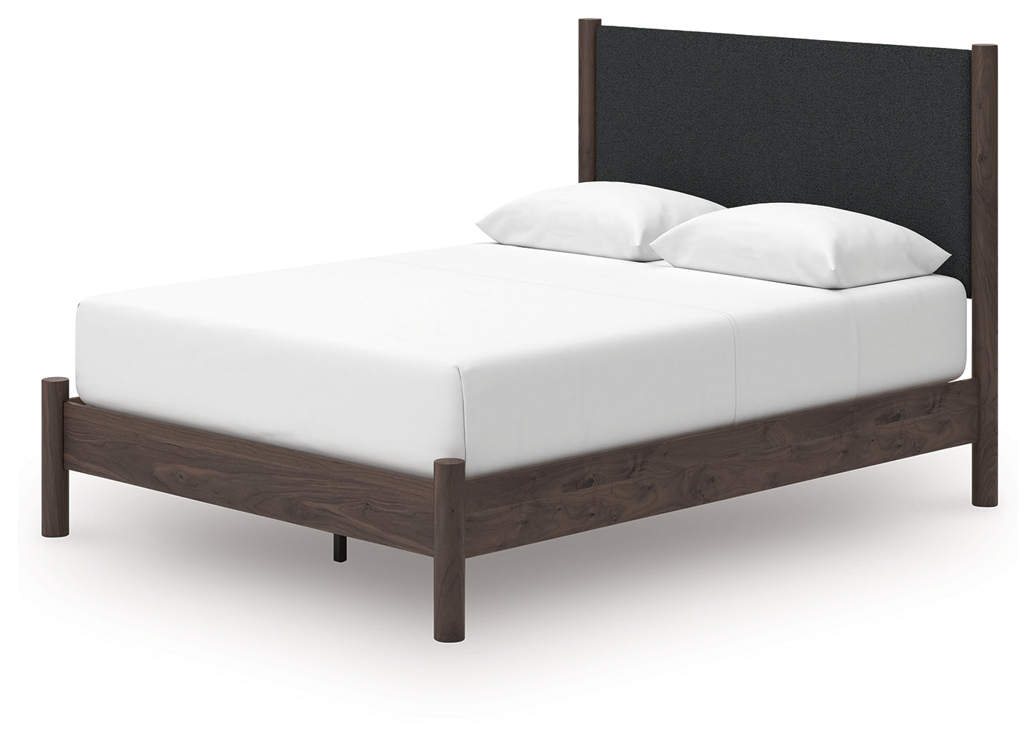 Pamytta Brown Queen Upholstered Panel Platform Bed