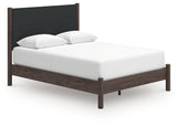 Pamytta Brown Queen Upholstered Panel Platform Bed