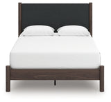 Pamytta Brown Queen Upholstered Panel Platform Bed