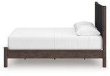 Pamytta Brown Queen Upholstered Panel Platform Bed