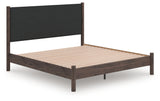 Pamytta Brown King Upholstered Panel Platform Bed