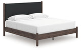 Pamytta Brown King Upholstered Panel Platform Bed