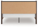 Pamytta Brown King Upholstered Panel Platform Bed