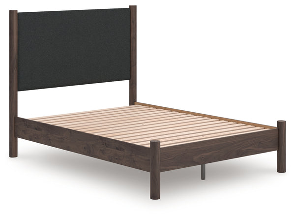 Pamytta Brown Full Upholstered Panel Platform Bed