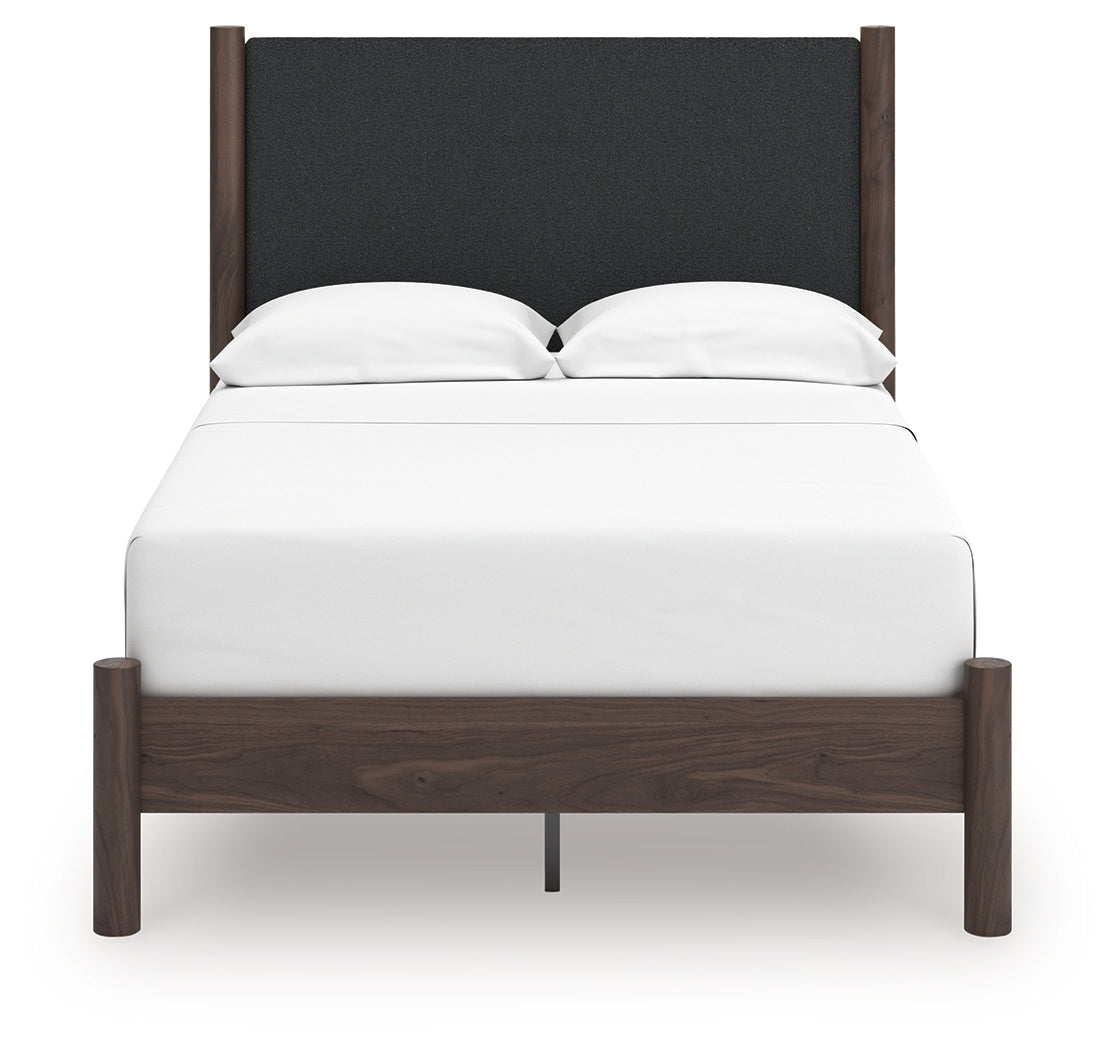 Pamytta Brown Full Upholstered Panel Platform Bed
