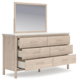 Cadmori Two-tone Upholstered Panel Bedroom Set angled view