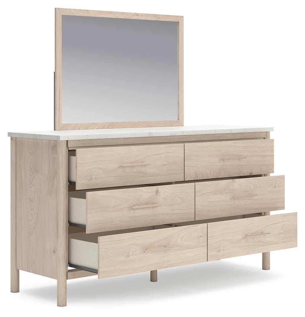 Cadmori Two-tone Upholstered Panel Bedroom Set angled view