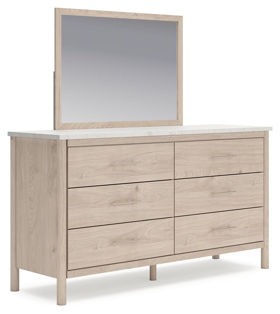 Cadmori Two-tone Upholstered Panel Bedroom Set angled view