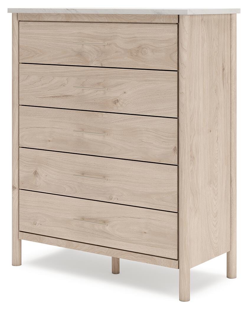 Cadmori Two-tone Upholstered Panel Bedroom Set angled view