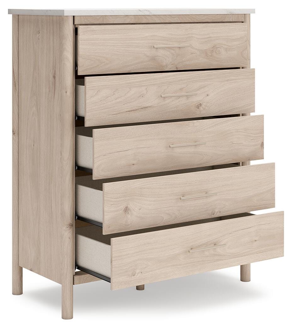 Cadmori Two-tone Upholstered Panel Bedroom Set angled view