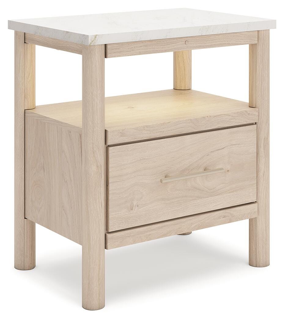 Cadmori Two-tone Upholstered Panel Bedroom Set angled view
