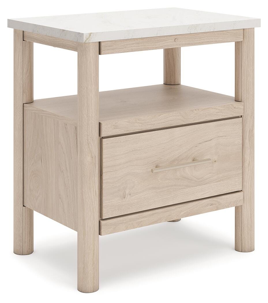 Cadmori Two-tone Upholstered Panel Bedroom Set angled view