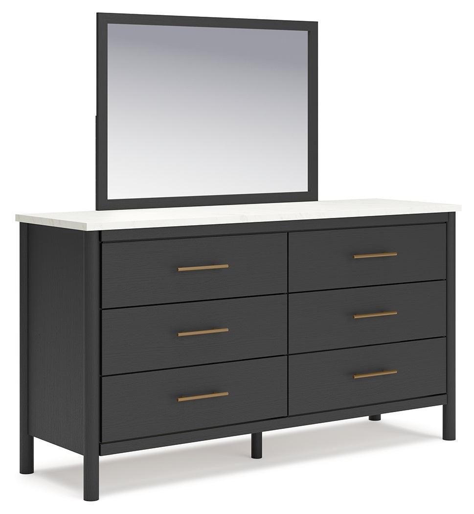 Cadmori Black White Dresser And Mirror