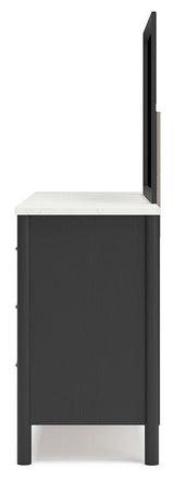 Cadmori Black White Dresser And Mirror