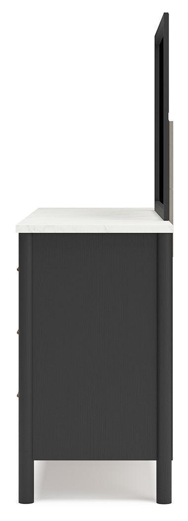 Cadmori Black White Dresser And Mirror