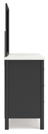 Cadmori Black White Dresser And Mirror