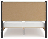 Cadmori Black White Queen Upholstered Panel Bed