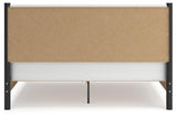 Cadmori Black White King Upholstered Panel Bed