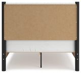 Cadmori Black/White Full Upholstered Panel Bed