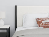 Cadmori Black/White Full Upholstered Panel Bed