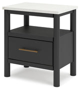 Cadmori Black White Nightstand