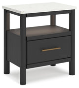 Cadmori Black White Nightstand