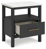 Cadmori Black White Nightstand
