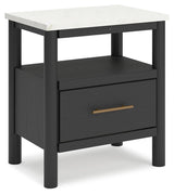 Cadmori Black White Nightstand