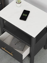Cadmori Black White Nightstand