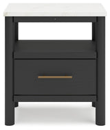 Cadmori Black White Nightstand