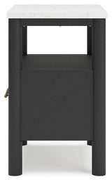 Cadmori Black White Nightstand