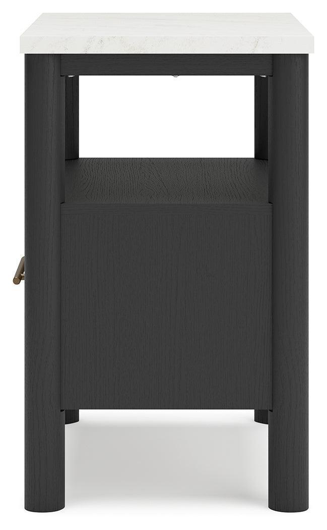 Cadmori Black White Nightstand
