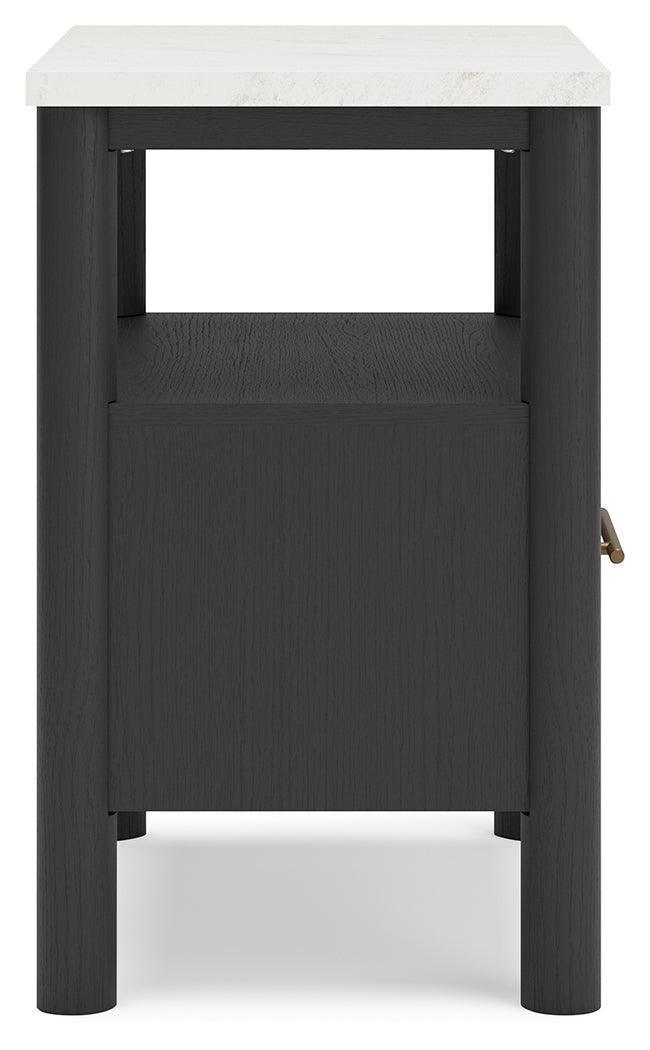 Cadmori Black White Nightstand
