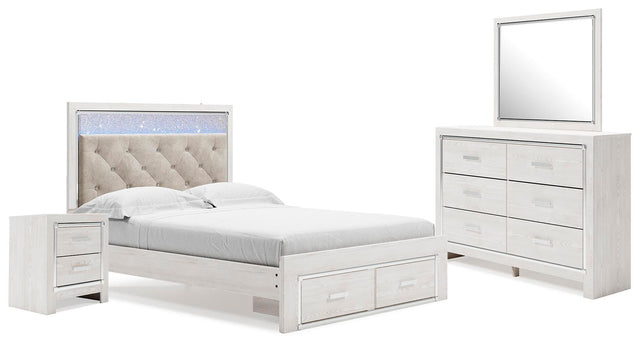 Altyra White Upholstered Storage Bedroom Set from Ella Furniture