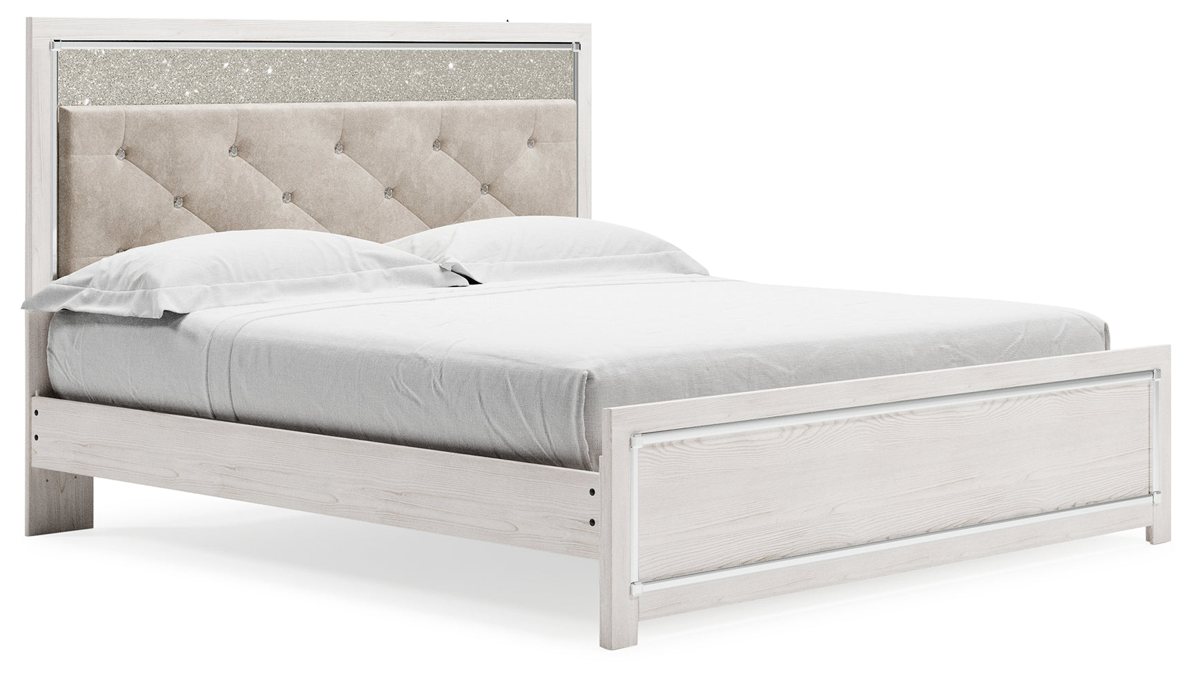 Altyra White King Panel Bed