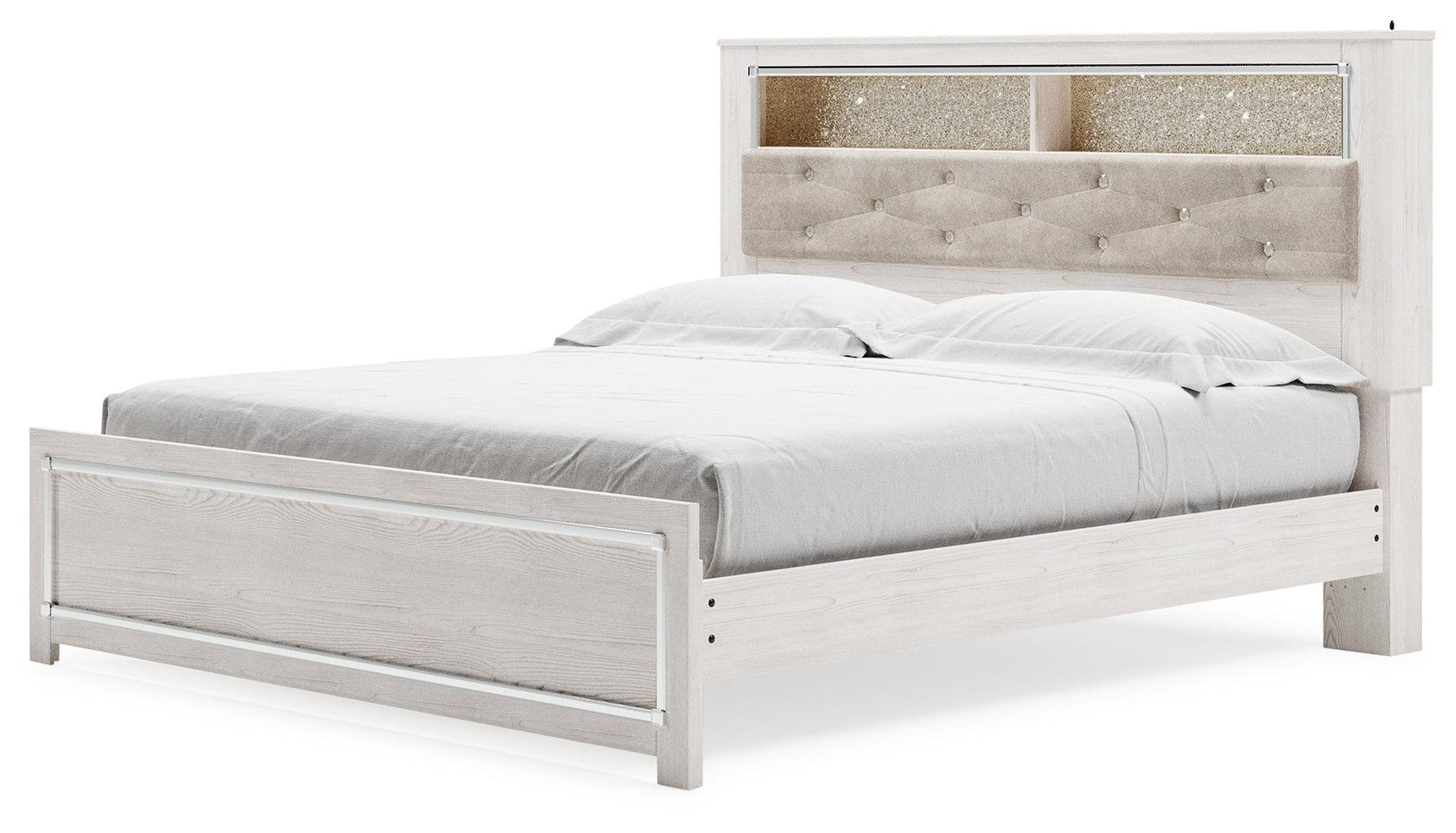 Altyra White King Panel Bookcase Bed