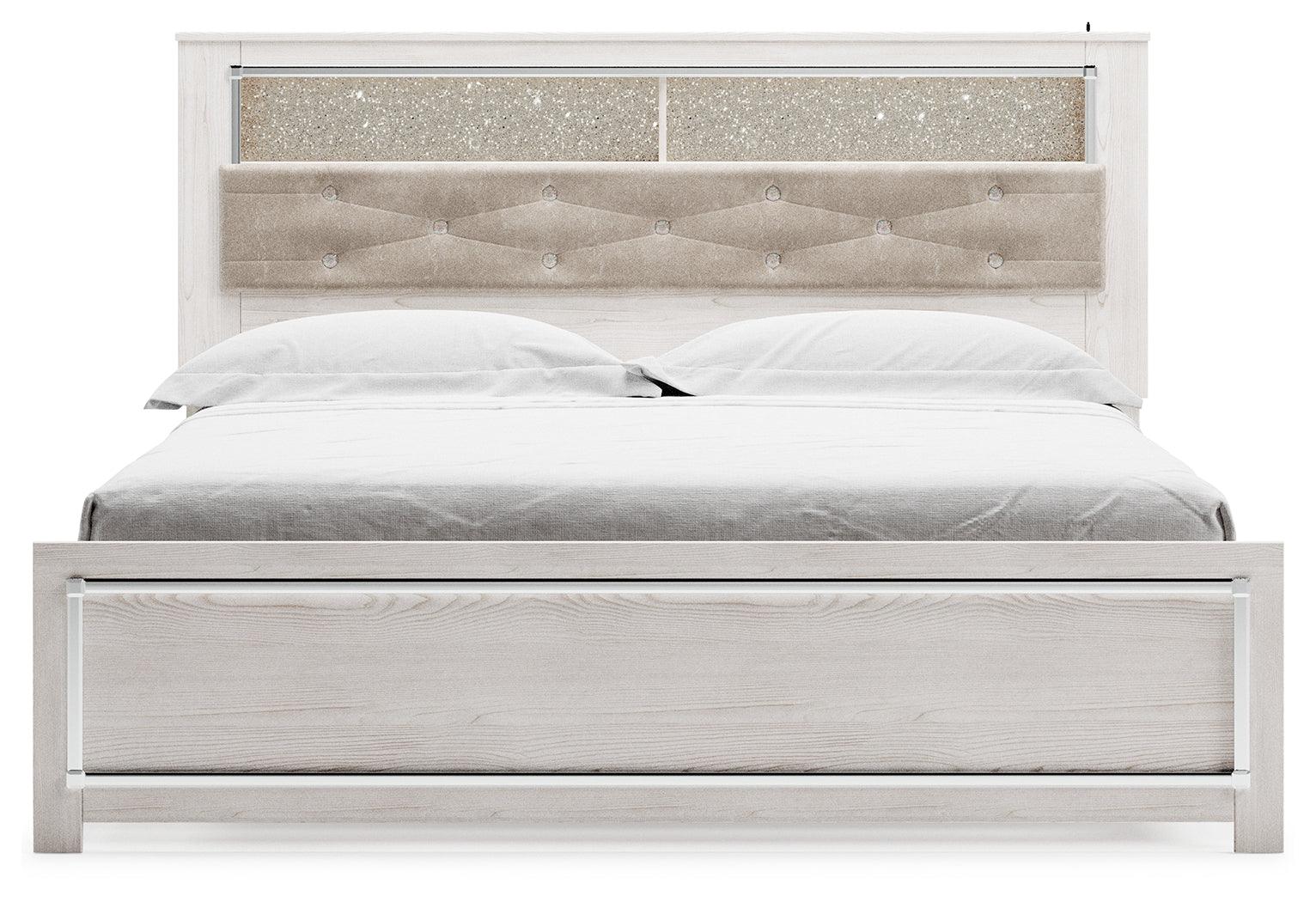 Altyra White King Panel Bookcase Bed