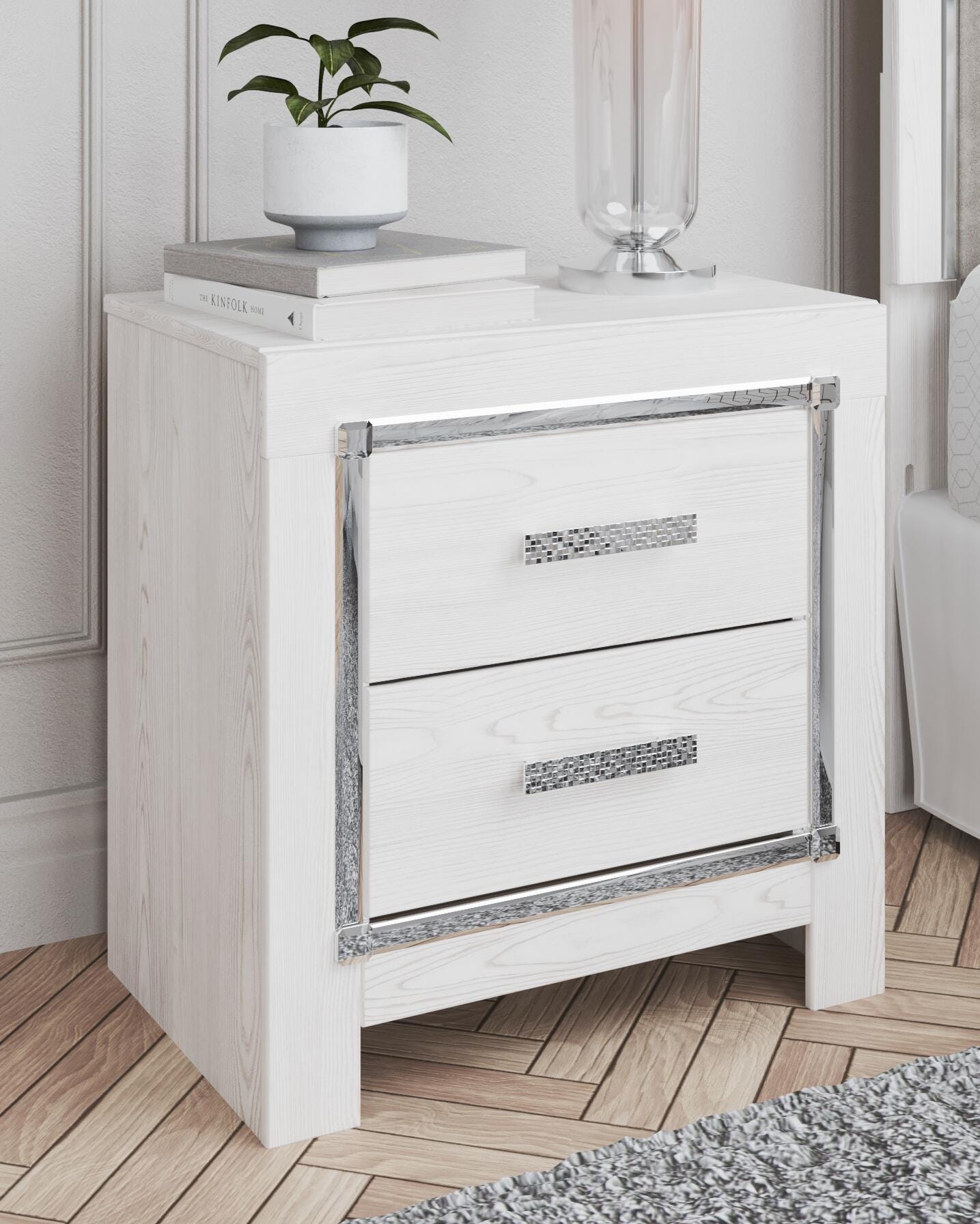 Altyra White Upholstered Storage Bedroom Set view 7