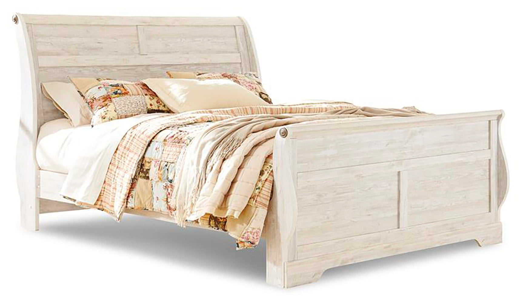 Willowton Whitewash King Sleigh Bed