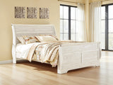 Willowton Whitewash King Sleigh Bed
