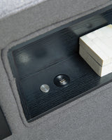 Verishaw Gray King Upholstered Bed with Wireless Audio